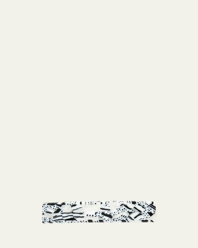 Black & White Classic Rectangle Barrette